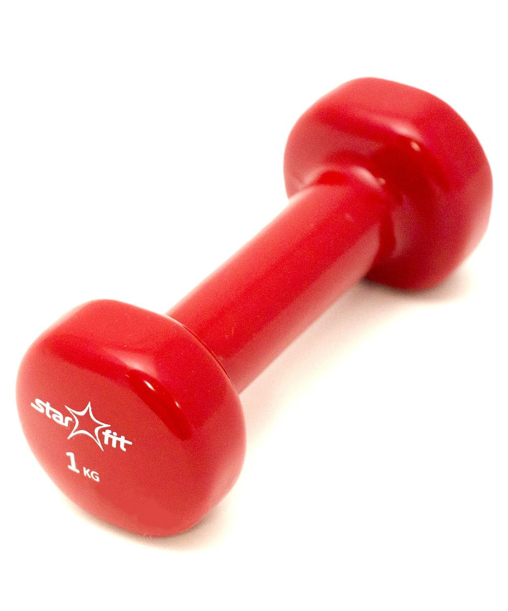 Гантель виниловая Starfit, цвет: красный, 1 кг. DB-101SF 0085 Гантель виниловая Starfit, цвет: красный, 1 кг. DB-101SF 0085Металлическая гантель с виниловым покрытием Star Fit отлично подойдет для занятий спортом. Она помогает укрепить мышцы рук, грудной клетки, верхней части спины и плеч.Этот спортивный снаряд является идеальной дополнительной нагрузкой для любых физических упражнений. Для себя можно подобрать подходящий комплекс и неуклонно худеть, разминаясь с гантелями. В скором времени стройная фигура и отличное самочувствие станут наградой за постоянные занятия.