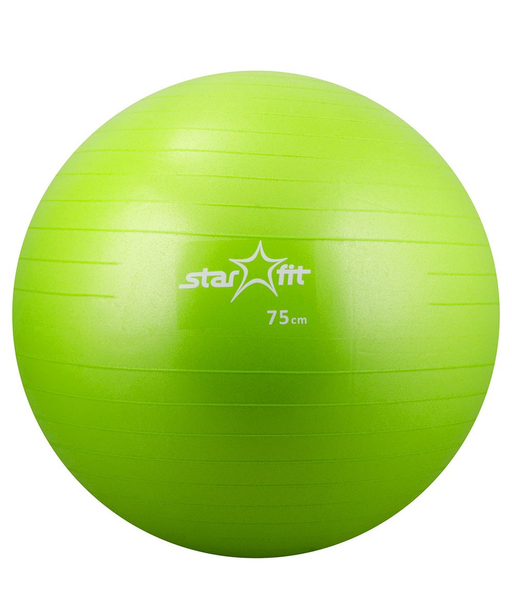 Мяч гимнастический Starfit, цвет: зеленый, диаметр 75 см. GB-101PW-221 Мяч гимнастический Starfit, цвет: зеленый, диаметр 75 см. GB-101PW-221Мяч Starfit GB-101 (антивзрыв) изготовлен из нетоксичного гипоаллергенного материала.Он предназначен для гимнастических и медицинских целей в лечебных упражнениях, но также прекрасно подходит для использования в домашних условиях.Данный мяч мяч можно использовать для реабилитации после травм и операций, восстановления после перенесенного инсульта, стимуляции и релаксации мышечных тканей, улучшения кровообращения, лечении и профилактики сколиоза, при заболеваниях или повреждениях опорно-двигательного аппарата.Диаметр: 75 см. Максимальный вес пользователя: 300 кг. ВНИМАНИЕ! Перед началом любой тренировки проконсультируйтесь с врачом. Это особенно важно для лиц старше 35 лет, а также имеющих проблемы со здоровьем.