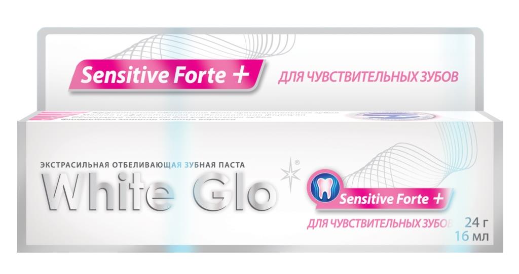 White Glo Зубная паста, отбеливающая, для чувствительных зубов, 24 г4605845001470 White Glo Зубная паста, отбеливающая, для чувствительных зубов, 24 г4605845001470Низкообразивная паста содержит нитрата калия, снижая острую боль и дискомфорт, успокаивает нервные окончания и защищает от боли, создавая защитный слой, позволяя наслаждаться такими простыми удовольствиями как мороженное, фрукты или холодные напитки. Эффективно укрепляет зубы, увеличивая плотность эмали и устраняя причину повышенной чувствительности.
