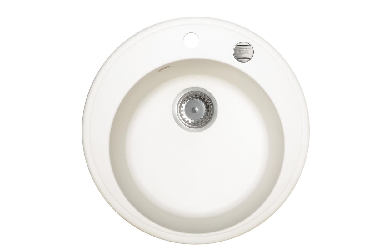 Мойка Iddis Kitchen G, Granucryl, цвет: белый, диаметр 51 см. K05W511i87655.01 Мойка Iddis Kitchen G, Granucryl, цвет: белый, диаметр 51 см. K05W511i87655.01Мойки для кухни Iddis производятся из особого материала Granucryl: 80% натуральной гранитной крошки производства Германии, 20% акриловой смолы. Благодаря этому, он имеет высокую устойчивость к физическим и механическим воздействиям, стойкость к воздействию средств бытовой химии и перепадам температур во время эксплуатации - свойства, необходимые для комфортного и надежного использования мойки на современной кухне.Термостойкость. Granucryl выдерживает температуру до 280С, что позволяет хозяйкам ставить на мойку даже раскаленную посуду во время приготовления пищи. Стойкость цвета. Однородность материала Granucryl и высокотемпературная пигментация гранитной крошки обеспечивает первозданную яркость цвета мойки в течение всего периода эксплуатации. Пигментация происходит во вращающихсяпечах при температуре до 600 градусов. Каждая частица гранита химически связывается с пигментом, получая свой неповторимый цвет. При этом цвет никогда не выцветает и не может быть удален с поверхности мойки.Практичность.Мелкие царапины, образующиеся при использовании, не видны на мойках IDDIS благодаря однородной структуре и пигментации гранитной крошки материала Granucryl. Гигиеничность.Состав материала Granucryl препятствует размножению бактерий на поверхности моек, что гарантирует их безопасность в условиях повышенной влажности кухни. Гигиеничность материала Granucryl подтверждена немецким институтом гигиены.Мойки Granucryl имеют полный комплект для установки: шаблон для выреза отверстия в столешнице, крепления, автоматический выпуск с переливом и плоский сифон с возможностью подключения посудомоечной или стиральной машины. Наличие готовых отверстий под смеситель и кнопку донного клапана позволяет быстро и легко установить эти изделия на мойку.Мойки Granucryl, благодаря составу материала, а также толщине 10 мм, поглощают шум воды. Гарантия на мойки Granucryl торговой марки Iddis составляет 10 лет.Мойки Granucryl торговой марки Iddis производятся согласно европейскому стандарту EN 13310:2003, что обеспечивает высокое качество продукции.Глубина чаши: 210 мм, диаметр чаши: 390 мм.
