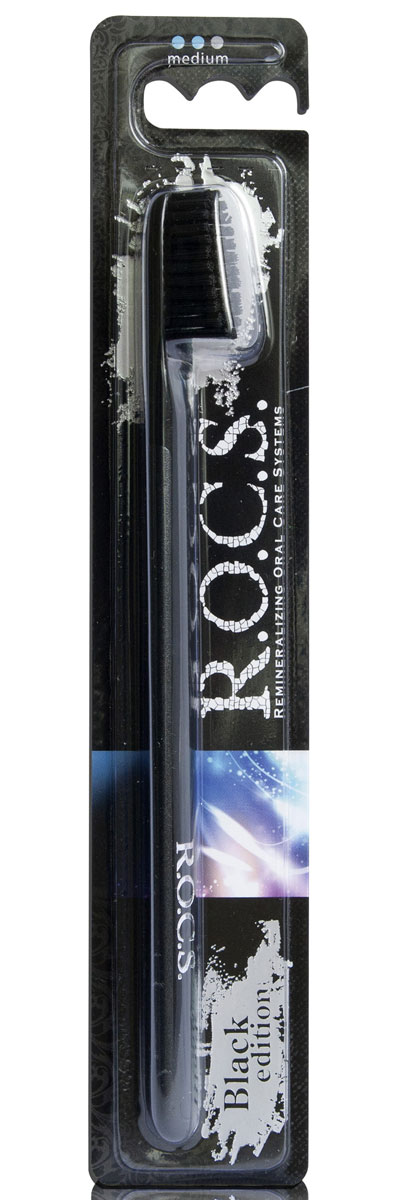 R.O.C.S. Зубная щетка Black Edition Classic, средняя жесткость32700460 R.O.C.S. Зубная щетка Black Edition Classic, средняя жесткость32700460Форма щетки, повторяющая контуры зубного ряда, обеспечивает качественную очистку всех поверхностей зубов, в том числе труднодоступных.