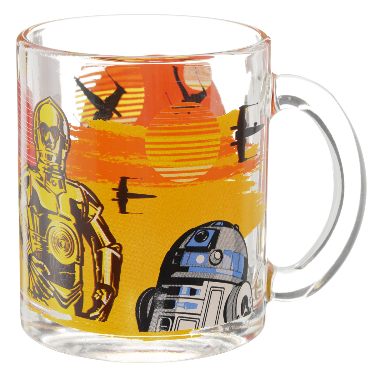 Star Wars Кружка детская Роботы 300 млSWG0103 Star Wars Кружка детская Роботы 300 млSWG0103Детская кружка Star Wars Роботы с любимыми героями станет отличным подарком для вашего ребенка. Она выполнена из стекла и оформлена изображением героев киновселенной Звездные войны. Кружка дополнена удобной ручкой. Такой подарок станет не только приятным, но и практичным сувениром: кружка будет незаменимым атрибутом чаепития, а оригинальное оформление кружки добавит ярких эмоций и хорошего настроения. Можно использовать в посудомоечной машине.