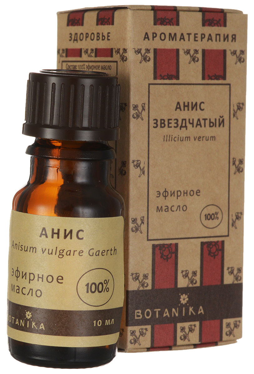 Эфирное масло Botanika Анис, 10 мл00007541 Эфирное масло Botanika Анис, 10 мл00007541Эфирное масло Botanika Анис хорошо влияет на систему пищеварения. Может помочь при диспепсии, коликах и метеоризме. Снимает рвоту и тошноту, особенно нервного характера. Стимулирует перистальтику. Действует как стимулирующее средство при усталости сердца, хотя одновременно может вызывать сердцебиение. Тонизирует системы дыхания и кровообращения. Используется для лечения легочных и сердечных заболеваний, оказывает благотворное воздействие при астме и затрудненном дыхании. Характеристики: Объем: 10 мл. Размер упаковки: 3,3 см x 3 см x 7,7 см. Изготовитель: Россия. Артикул: 00007541. Товар сертифицирован.