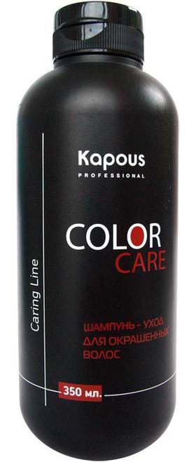 Kapous Шампунь-уход для окрашенных волос Caring Line Color Care 350 мл636 Kapous Шампунь-уход для окрашенных волос Caring Line Color Care 350 мл636Шампунь - уход для окрашенных волос «Color Care» Kapous создан на основе аминокислот и гидролизованных белков пшеницы, обеспечивает прекрасный уход окрашенным волосам и полноценное питание корней волос. Входящие в состав шампуня витамин Е и биологически активные компоненты злаков способствуют сохранению яркости цвета, удерживая и защищая цвет окрашенных волос на молекулярном уровне, а молочные протеины прекрасно восстанавливают поврежденную при окрашивании кутикулу волоса. Тщательно подобранные моющие компоненты растительного происхождения восстанавливают естественный РН - баланс, бережно увлажняя волосы по всей длине, обеспечивают питательными и увлажняющими веществами, необходимыми для роста сильных и здоровых волос. Результат: После применения шампуня волосы приобретают более здоровый и ухоженный вид, становятся шелковистыми, послушными при укладке. При регулярном применении волосы приобретают здоровый блеск, эластичность, устойчивость к выгоранию.