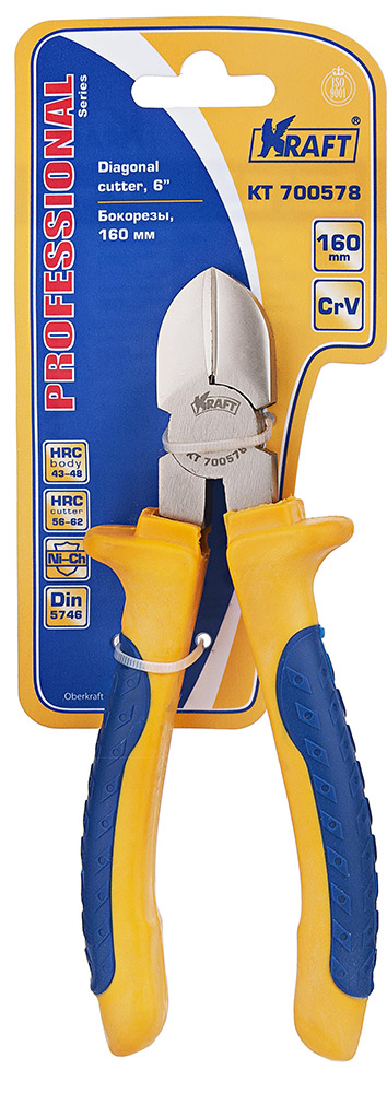 Бокорезы Kraft 160 мм КТ 700578КТ 700578 Бокорезы Kraft 160 мм КТ 700578КТ 700578- Cr-V, двухкомпонентная рукоятка