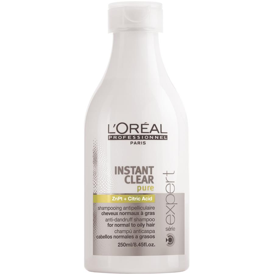 LOreal Professionnel Instant – Шампунь от перхоти 250 млБ33041_шампунь-барбарис и липа, скраб -черная смородина LOreal Professionnel Instant – Шампунь от перхоти 250 млБ33041_шампунь-барбарис и липа, скраб -черная смородинаLOreal Professionnel Instant Clear Pure Shampoo Шампуньотперхоти профессиональное ухаживающее средство за волосами и кожей головы. Регулярное использование Instant Clear Pure Shampoo не просто избавляет от перхоти, а предотвращает ее появление вновь.Минеральные и питательные вещества, входящие в состав шампуня, глубоко увлажняют, очищают, питают и смягчают кожу, придавая ей жизненные силы, делая ее упругой и эластичной. Эффект использования шампуня становится заметен уже при первом применении, перхоть и зуд кожи головы исчезают, волосы приобретают естественный блеск и прекрасный здоровый вид.В состав средства также включены пиритион цинка, отвечающий за регенерацию клеток кожи и устранение перхоти, и альфа-бисаболол, оказывающий успокаивающее действие на кожу головы, избавляя от зуда и дискомфорта. Использование шампуня быстро нормализует работу сальных желез, восстанавливает и усиливает кровообращение кожи головы, что способствует укреплению корней волос.Шампунь от перхоти LOreal Professionnel Instant Clear Pure Shampoo бережный уход за кожей головы и всегда красивые и ухоженные волосы!