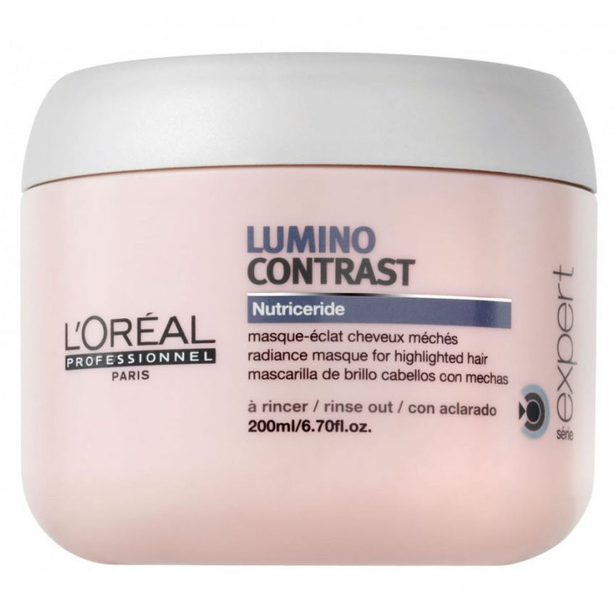 LOreal Professionnel Маска-сияние Expert Lumino Contrast - 200 млE3001876 LOreal Professionnel Маска-сияние Expert Lumino Contrast - 200 млE3001876Как известно, мелированным волосам необходим особый уход, который отличается от ухода за окрашенными волосами. Специально для мелированных прядей была создана маска-сияние Люмино Контраст, которая справляется с несколькими задачами: Препятствует вымыванию цвета, питает волосы. Разглаживает волосы, создавая на них плёнку, которая защищает их от неблагоприятного воздействия внешних факторов. Дарит волосам сияние, шелковистость, гладкость и наполняет их энергией. Способствует восстановлению липидного баланса мелированных прядей, благодаря особой технологии Nutriceride. Облегчает процесс укладки и расчёсывание.
