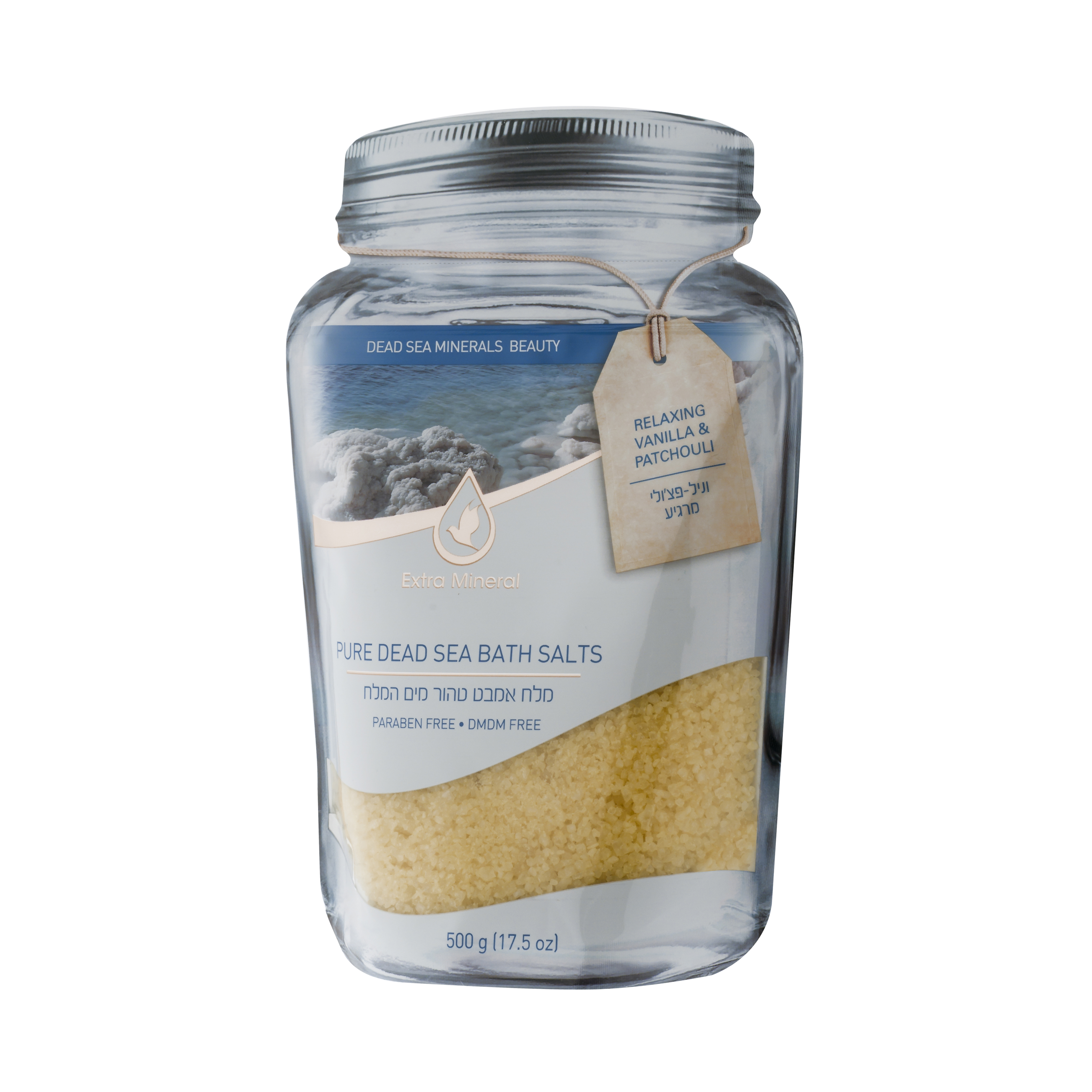 Extra Mineral Соль Мертвого моря, раслабляющая. Ваниль и пачули 500 гEXM2300 Extra Mineral Соль Мертвого моря, раслабляющая. Ваниль и пачули 500 гEXM2300Соль Мертвого моря Extra Mineral расслабляющая для ванн. Ваниль и пачули. 100% соль Мервого моря, обогащенная минералами Мертвого моря с легким ароматом ванили. Благотворно влияет на кожу и организм в целом, питая кожу минералами Мертвого моря, снимая напряжение в мышцах. Позвольте себе испытать ощущение полного расслабления на волшебном берегу Мертвого моря. Уникальная упаковка позволяет открывать и закрывать тубу многократно, сохраняя полезные свойства и аромат соли Мертвого моря Extra Mineral.