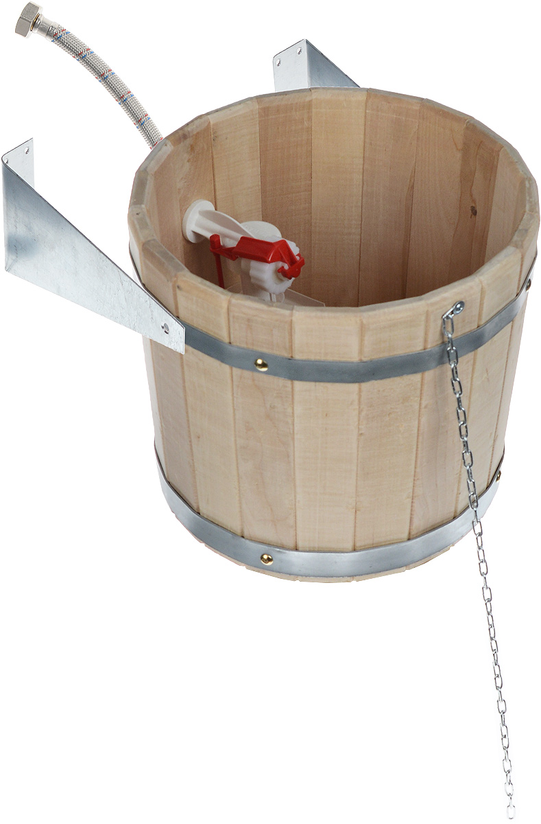 Устройство обливное Proffi Sauna, 10 лPS0085 Устройство обливное Proffi Sauna, 10 лPS0085Обливное устройство Proffi Sauna состоит из деревянной емкости, двух кронштейнов и впускного клапана для воды. Обливное устройство изготовлено из деревянных шпунтованный клепок, склеенных между собой водостойким клеем и стянутых двумя обручами из металла. Внутри и снаружи устройство покрыто экологически безопасной мастикой на основе природного воска, который обеспечивает высокую степень защиты древесины от воздействия воды. Обливное устройство может монтироваться как к стенам, так и к потолку помещения. Обливное устройство предназначено для контрастного обливания после высоких температур парной в банях и саунах. Обливные устройства используются как внутри бани, так и снаружи. Рекомендуется периодически проверять прочность узловых соединений и надежность крепления к стене. Эксплуатация бондарных изделий. Перед первым использованием бондарное изделие рекомендуется подготовить. Для этого нужно наполнить изделие холодной водой и оставить наполненным...