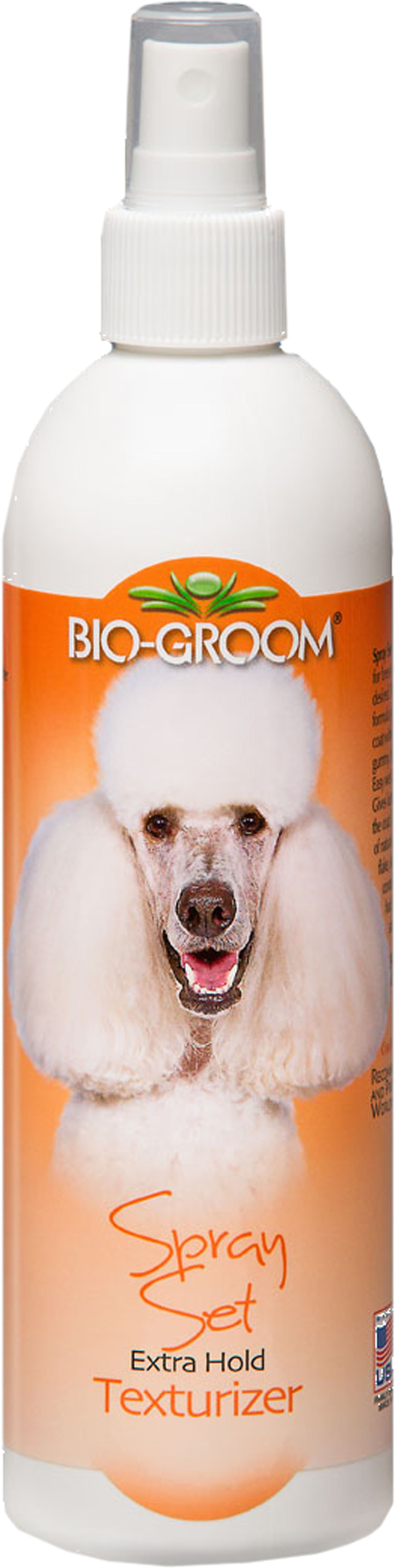 Спрей Bio-Groom Spray Set текстурирующий закрепляющий 355 мл40316 Спрей Bio-Groom Spray Set текстурирующий закрепляющий 355 мл40316Bio-Groom Spray Set спрей текстурирующий закрепляющий. Спрей для улучшения структуры шерсти, одновременно кондиционер. Быстро сохнущая формула хорошо закрепляет и улучшает структуру шерсти. При этом не придает ощущение не эластичности или липкости. Спрей хорошо закрепляет стрижку даже при высокой влажности. Легко наносится и при дальнейшем расчесывании нет потери волос. Не раздражает кожу, не содержит вредного для животных лака, не травмирует волос. Не под давлением. Рекомендуется для пород, выставляющихся в стрижках. Контролирует статику и предохраняет шерсть от потери натуральной влаги. Инструкция по применению: Нанести на сухую или влажную шерсть после мытья и расчесать. Объём 355 мл.