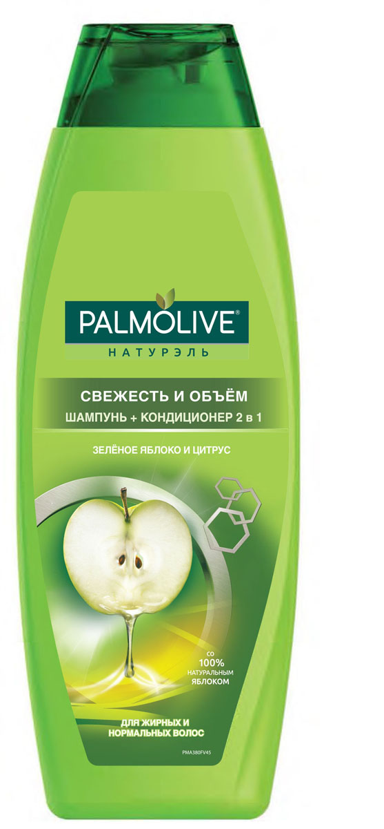 Palmolive Шампунь 2 в 1 Свежесть и объем, 380 мл0471596012 Palmolive Шампунь 2 в 1 Свежесть и объем, 380 мл0471596012Содержит освежающую формулу с экстрактами зеленого яблока и цитрусовых, которая нежно очищает каждую прядь от корней до самых кончиков, возвращая волосам легкость и объем, а также насыщая их жизненной силой и блеском.