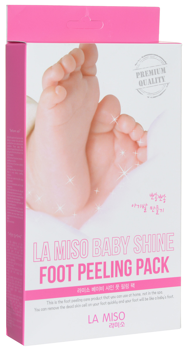 La Miso пилинговые носки для ног (1 пара) Baby Shine, 40г8809270620527 La Miso пилинговые носки для ног (1 пара) Baby Shine, 40г8809270620527Носкипилинг – это продукт, который очень просто использовать дома. Средство быстро и бережно удалит слой омертвевших клеток и создаст невероятное ощущение мягкой и нежной кожи.