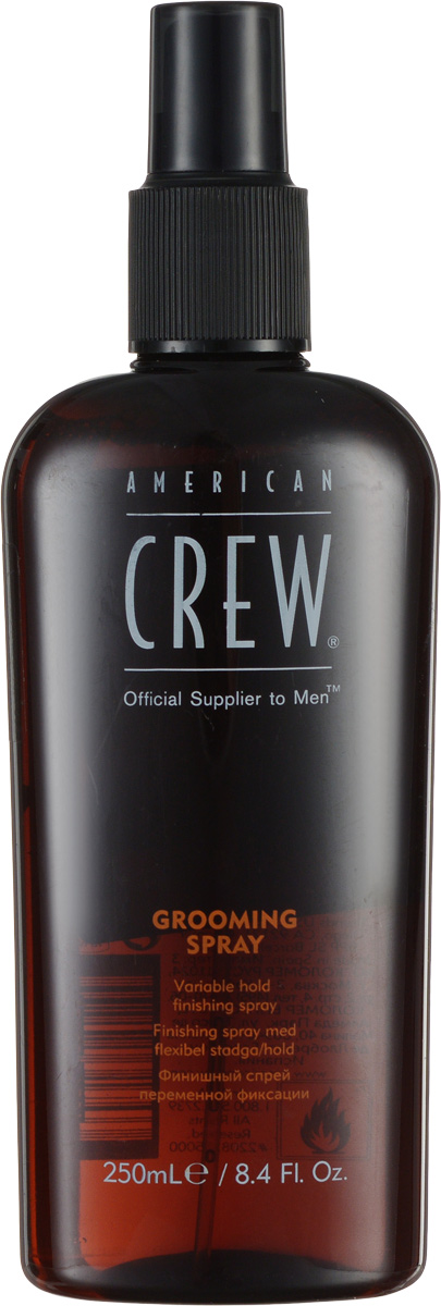 American Crew Спрей для укладки волос Classic Grooming Spray 250 мл7209566000 American Crew Спрей для укладки волос Classic Grooming Spray 250 мл7209566000American Crew Classic Grooming Spray это фиксирующий спрей для финальной укладки волос. Натуральные увлажняющие вещества, из которых состоит средство, облегчают процесс расчесывания и придают волосам природный блеск. Алоэ вера увлажняет и кондиционирует волосы. Также входящие в состав American Crew спрея UV-фильтры надежно защищают волосы от негативного воздействия ультрафиолетовых лучей.