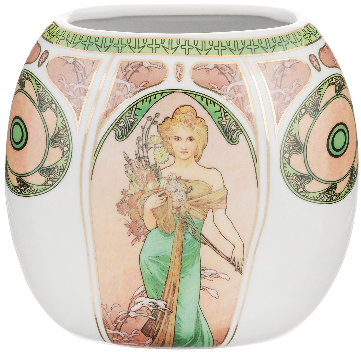 Ваза Elan Gallery Весна, высота 15 см503951 Ваза Elan Gallery Весна, высота 15 см503951Миниатюрная ваза Elan Gallery Весна украсит ваш интерьер и будет прекрасным подарком для ваших близких! Она подойдет для небольших букетиков цветов или сухоцветов. Изделие выполнено из высококачественного фарфора и украшено ярким рисунком. Оригинальный дизайн наполнит ваш дом праздничным настроением. Такая ваза станет желанным подарком для ваших близких! Размер вазы по верхнему краю: 11 х 5,5 см. Размер дна: 11 х 5,5 см. Высота вазы: 15 см.