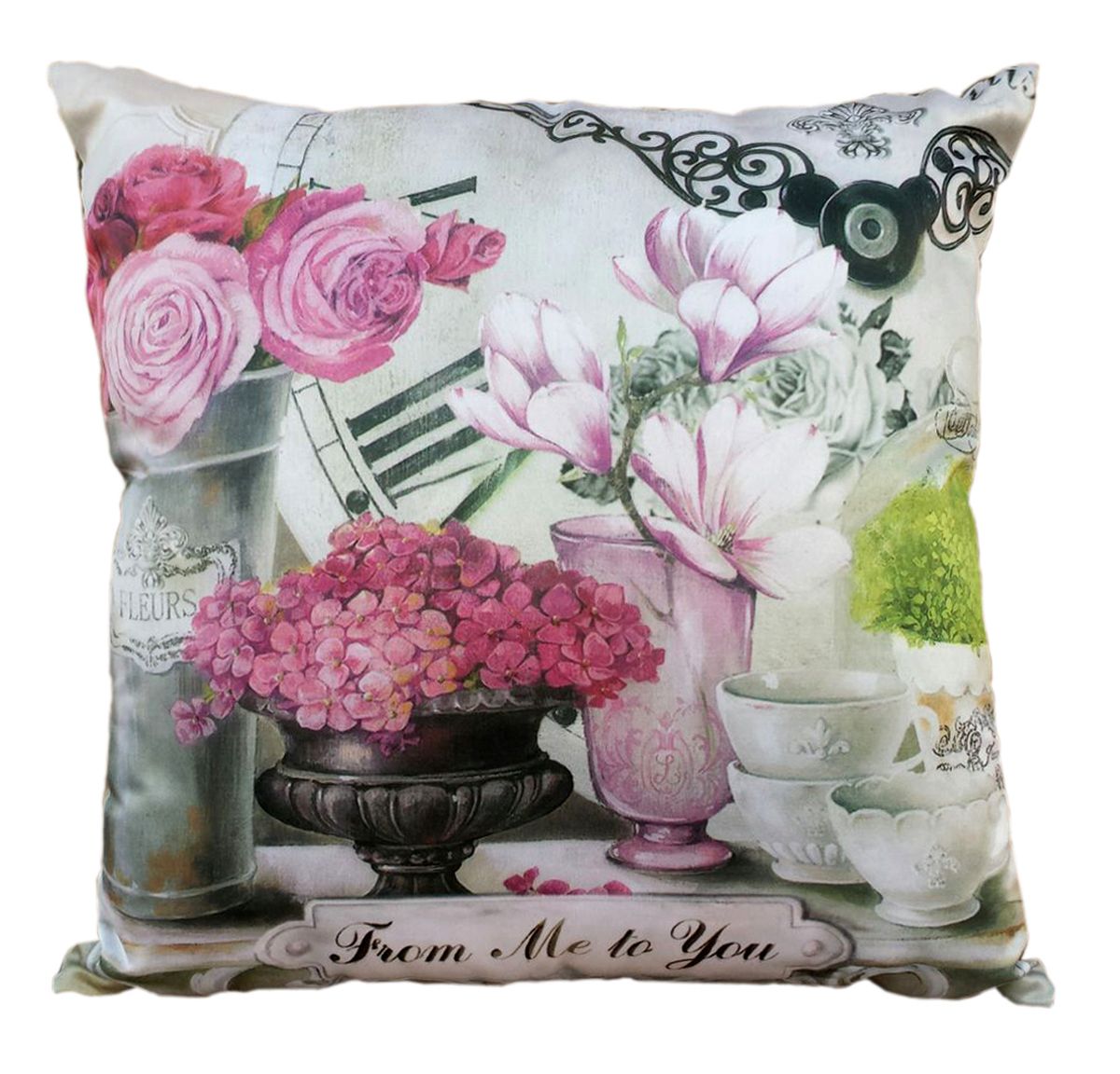 Подушка декоративная GiftnHome Парижские цветы, 35 х 35см.PLW-35 Fleurs Подушка декоративная GiftnHome Парижские цветы, 35 х 35см.PLW-35 FleursПодушка Fleurs Парижские Цветы 35х35см., Наволочка на молнии.наполнителем, GiftnHome, Италия
