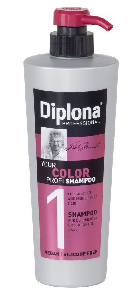 Шампунь Diplona Professional Your Color Profi, для окрашенных и мелированых волос, 600 мл95170 Шампунь Diplona Professional Your Color Profi, для окрашенных и мелированых волос, 600 мл95170Шампунь Diplona Professional Your Color Profi - бережный уход для окрашенных и мелированых волос. Основные компоненты: Масло жожоба - богато витамином Е, активизирует процессы регенерации. Обеспечивает защитный слой, не оставляет жирного блеска на коже и волосах. Пантенол - помогает восстановить поврежденные волосяные луковицы и секущиеся концы волос. УФ фильтр осторожно обволакивает волосы, тем самым защищая их от неблагоприятных факторов окружающей среды и предотвращая сухость, ломкость, потускнение и изменение цвета окрашенных и мелированных волос. Экстракт инжира - глубоко увлажняет и смягчает волосы, оказывает восстанавливающее действие. Витамин B3 - способствует росту волос. Характеристики: Объем: 600 мл. Производитель: Германия. Артикул: 95170. Diplona Professional существует на немецком рынке более 40 лет, была разработана совместно с лучшим стилистом, неоднократным победителем конкурсов парикмахерского искусства...
