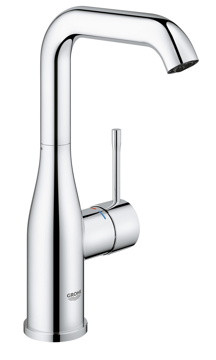 Смеситель для раковины Grohe Essence+, с высоким изливом23541001 Смеситель для раковины Grohe Essence+, с высоким изливом23541001Если вам нравится неброский элегантный стиль, то данный смеситель для раковины Grohe Essence+ станет для вас идеальным выбором. Благодаря износостойкому хромированному покрытию StarLight он притягивает взгляд и сохраняет свое безупречное сияние долгие годы. Высокий излив с радиусом вращения до 360° обеспечит вам максимум свободы движений и комфорта, например, при мытье головы над раковиной и любых других гигиенических процедурах. Даже при максимальном напоре расход воды у этого однорычажного смесителя не превышает 6,6 литра в минуту за счет механизма EcoJoy. Плавность и легкость регулировки температуры и напора воды обеспечит встроенный картридж с технологией SilkMove. Система QuickFix Plus позволит выполнить монтаж смесителя быстро и без затруднений.