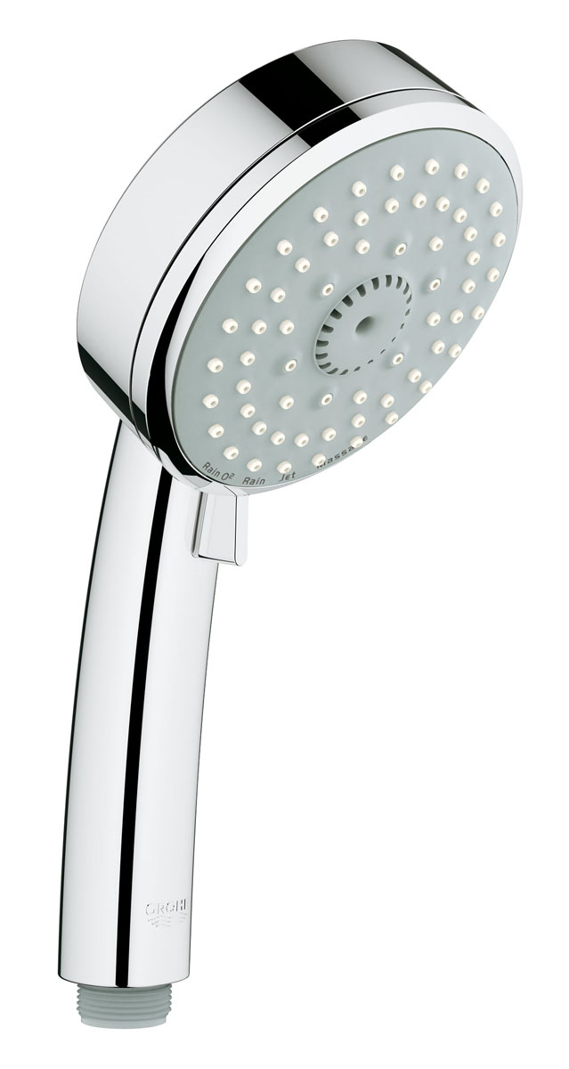 Ручной душ GROHE Tempesta Cosmopolitan 100 (4 режима) (27573001)655.01 Ручной душ GROHE Tempesta Cosmopolitan 100 (4 режима) (27573001)655.01GROHE Rain O2, RainMassage, JetGROHE DreamSpray® превосходный поток водыGROHE StarLight® хромированная поверхность с системой SpeedClean против известковых отложенийВнутренний охлаждающий канал для продолжительного срока службыможет использоваться с проточным водонагревателемуниверсальное крепление, подходящее к любому стандартному шлангуминимальное давление 1,0 бар