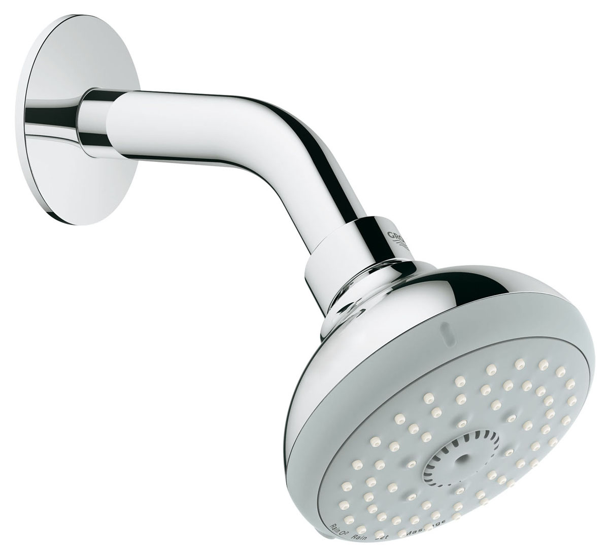 Верхний душ с кронштейном GROHE Tempesta Classic, 4 режима, диаметр 100 мм (27870000)27870000 Верхний душ с кронштейном GROHE Tempesta Classic, 4 режима, диаметр 100 мм (27870000)27870000GROHE Rain O 2 , Rain Massage, Jet 9,5 л/мин ограничитель расхода воды Душевой кронштейн с соединением на 1/2 розетки GROHE EcoJoy® - Технология совершенного потока при уменьшенном расходе воды GROHE DreamSpray® превосходный поток воды GROHE CoolTouch® GROHE StarLight® хромированная поверхность с системой SpeedClean против известковых отложений Внутренний охлаждающий канал для продолжительного срока службы может использоваться с проточным водонагревателем минимальное давление 1,0 бар