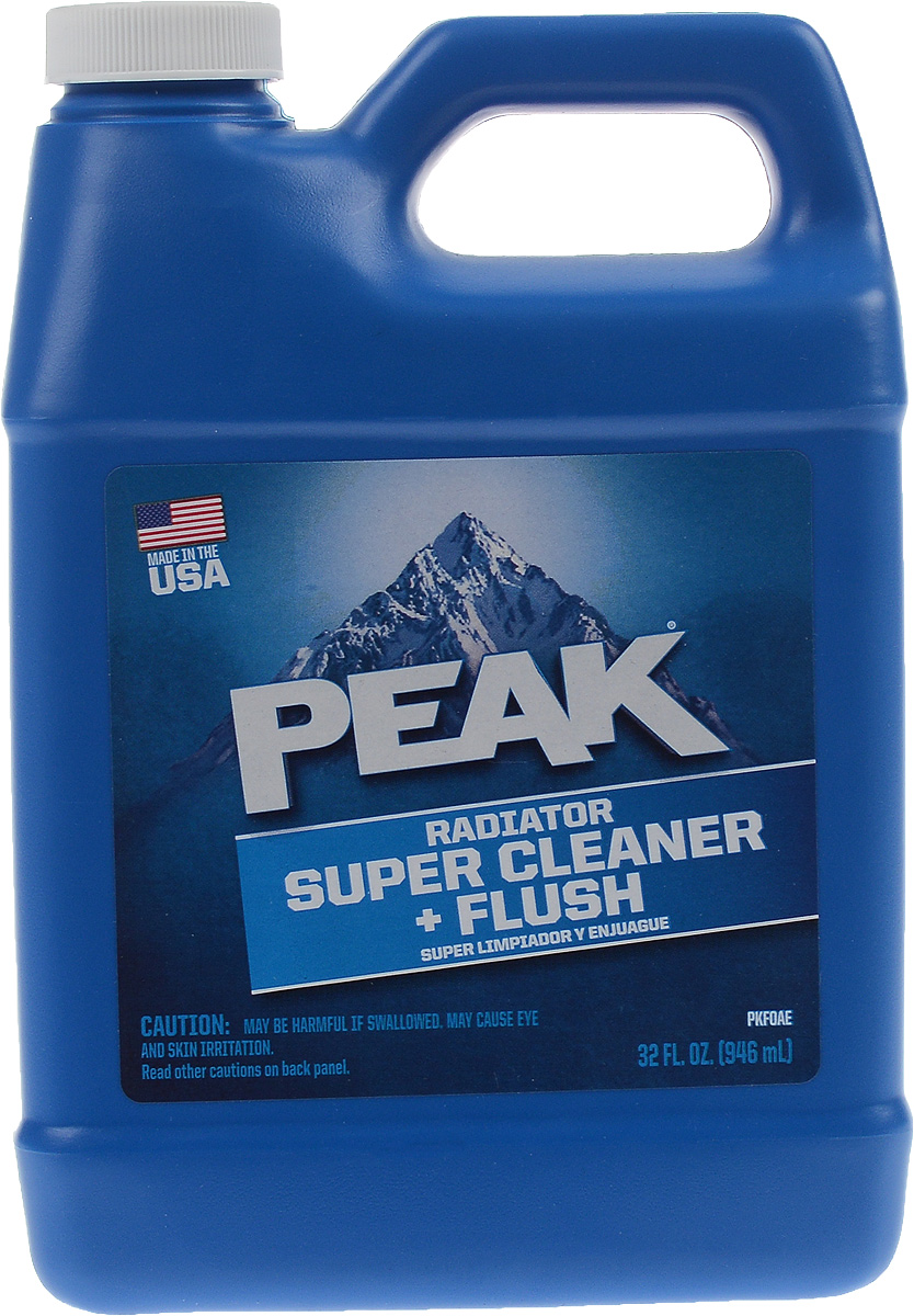 Средство для очистки и промывки радиатора Peak Radiator Super Cleaner & Flush, 946 мл7030001 Средство для очистки и промывки радиатора Peak Radiator Super Cleaner & Flush, 946 мл7030001В процессе эксплуатации в системе охлаждения образуются соляные отложения, продукты коррозии металлов. Они приводят к ухудшению теплообмена и нарушению циркуляции охлаждающей жидкости в системе. Это снижает эффективность работы системы охлаждения и может стать, в результате перегрева двигателя, причиной поломки. Для предотвращения этого рекомендуется своевременно обслуживать систему охлаждения вашего двигателя с помощью Peak Radiator Super Cleaner & Flush. Преимущества: - Удаляет сложные отложения в системе охлаждения; - Очиститель и промывка в одном; - Подходит для систем охлаждения любых автомобилей и грузовиков; - Растворяет накипь на внутренних поверхностях системы охлаждения – улучшает теплообмен, повышает эффективность системы охлаждения; - Диспергирует отложения и шлам в системе охлаждения – освобождает заблокированные проходы и удаляет возможные пробки в радиаторах, состоящие из отложений, образованных в процессе...