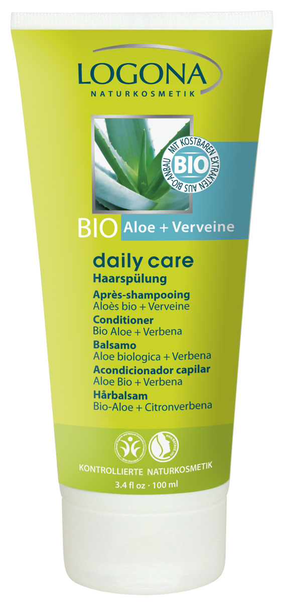 LOGONA Daily Care Кондиционер для волос с Био-Алоэ и Вербеной 100 мл2110 LOGONA Daily Care Кондиционер для волос с Био-Алоэ и Вербеной 100 мл2110Увлажняет и облегчает расчесывание Кондиционер LOGONA Daily Care придает волосам блеск и объем, не отягощает их и облегчает расчесывание. Натуральный экстракт био-алоэ ухаживает за волосами, увлажняя их по всей длине. Бодрящий аромат вербены легкой дымкой остается на волосах в течение всего дня.