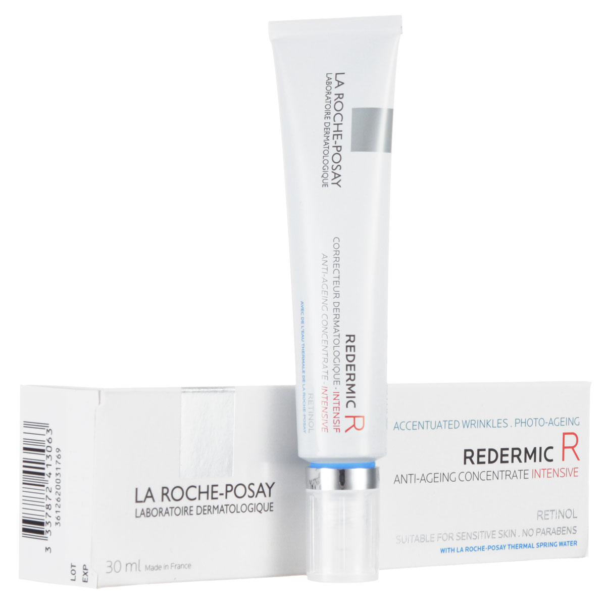 La Roche-Posay Концентрированный антивозрастрастной уход Redermic 35-55 лет 30 млM3410500 La Roche-Posay Концентрированный антивозрастрастной уход Redermic 35-55 лет 30 млM3410500Концентрированный антивозрастной уход разглаживает даже выраженные морщины. Поверхность кожи преобразуется: рельеф кожи выравнивается, становится однородным. Пигментация менее выражена. Революционная формула: - Чистый ретинол 0,1%: мощный компонент для борьбы с признаками фотостарения. Стимулирует выработку коллагена, выравнивает поверхность кожи, нейтрализует пигментацию. - Ретинол последовательного высвобождения 0,2%: ретинол, связанный с линолевой кислотой и аденозином, постепенно высвобождается небольшими дозами для оптимальной переносимости. - LHA-кислоты 0,3%: оказывают разглаживающее действие, мягко отшелушивают ороговевшие клетки кожи для лучшего проникновения активных ингредиентов.