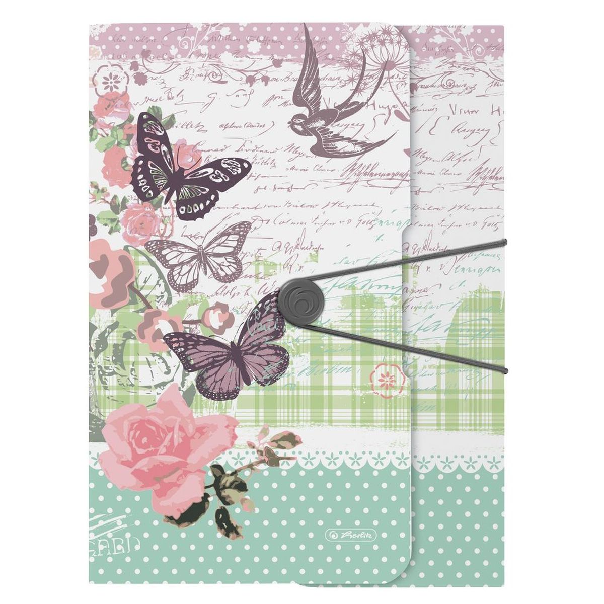 Herlitz Папка на резинке Ladylike to go ButterflyFS-36054 Herlitz Папка на резинке Ladylike to go ButterflyFS-36054Папка на резинке от Herlitz Ladylike to go Butterfly станет вашим верным помощником дома и в офисе.Это удобный и функциональный инструмент, предназначенный для хранения и транспортировки больших объемов рабочих бумаг и документов формата А4. Сама папка изготовлена из износостойкого высококачественного пластика, а ее обложка оформлена нежным изображением в виде цветов и бабочек. Состоит из одного вместительного отделения.Закрывается папка при помощи резинки.Папка - это незаменимый атрибут для любого студента, школьника или офисного работника. Такая папка надежно сохранит ваши бумаги и сбережет их от повреждений, пыли и влаги.