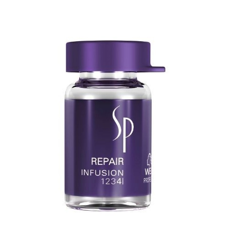 Wella SP Восстанавливающий эликсир в ампулах Repair Infusion, 6х5 мл81391981 Wella SP Восстанавливающий эликсир в ампулах Repair Infusion, 6х5 мл81391981Восстанавливающий эликсир Repair Infusion - это интенсивное средство, которое не только восстановит поврежденные волосы, но и поможет предотвратить их дальнейшее повреждение. Входящие в состав эликсира гидролизованный кератин и протеин восстанавливают структуру волос, ухаживающие вещества питают и защищают волосы. Силиконы и катионактивные вещества нового поколения заполняют поврежденные участки волос и обеспечивают им гладкую и эластичную структуру. Эликсир усиливает действие любых SP-масок.
