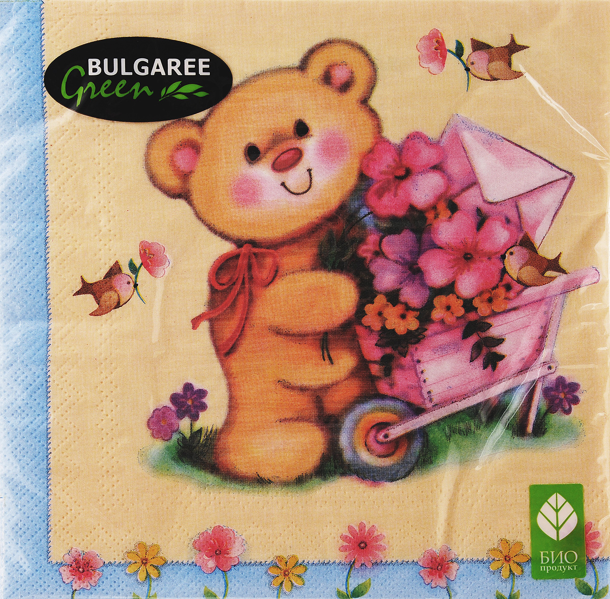 Салфетки бумажные Bulgaree Green Мишутка, трехслойные, 33 х 33 см, 20 шт1002658 Салфетки бумажные Bulgaree Green Мишутка, трехслойные, 33 х 33 см, 20 шт1002658Декоративные трехслойные салфетки Bulgaree Green Мишутка выполнены из 100% целлюлозы европейского качества и оформлены ярким рисунком. Изделия станут отличным дополнением любого праздничного стола. Они отличаются необычной мягкостью, прочностью и оригинальностью. Размер салфеток в развернутом виде: 33 х 33 см.