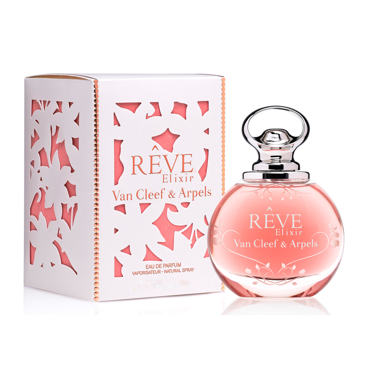 Van Cleef Reve Elixir Парфюмерная вода женская спрей 100 млVCA013A05 Van Cleef Reve Elixir Парфюмерная вода женская спрей 100 млVCA013A05Аромат Van Cleef & Arpels Reve Elixir был создан в 2013 году командой талантливых парфюмеров Nathalie Feisthauer и Evelyne Boulanger. Композиция от известного французского ювелирного дома имеет выразительный фруктовый цветочный характер, который подчеркивает романтичность, женственность и очарование обладательницы. Незабываемый и изумительный коктейль наполнен энергетикой фруктовой сладости и цветочной мягкости. Парфюм передает чудесные мечты, рисует невероятные фантазии и особо прекрасные мгновения жизни, которые после приятно вспомнить. Округлый стеклянный флакон с зеркально-серебристыми элементами таит в себе нежность Van Cleef & Arpels Reve Elixir. Он становится повторением формы сочной и красивой ягоды, которую так и хочется почувствовать. Вершина аромата составлена из нот груши и нероли. В сердце букета переливается очарование пиона, белоснежной лилии и османтуса. Прекрасным завершением звучания становится благородство сандалового дерева и изысканной амбры, которые гармонично...