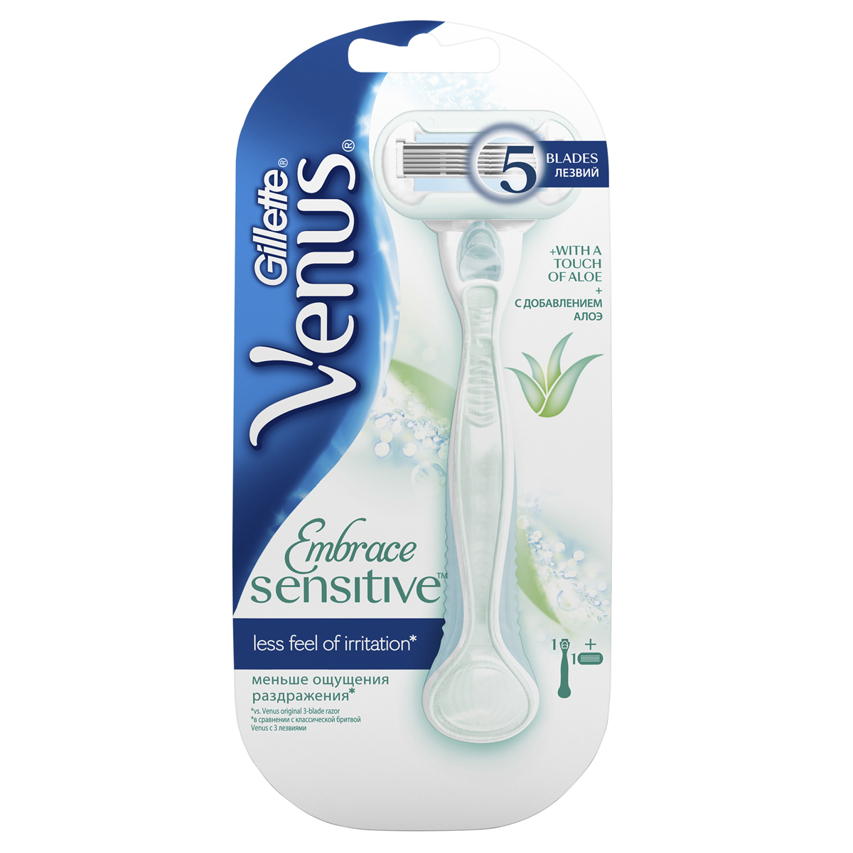 Venus Proskin Бритва для чувствительной кожи, с 1 сменной кассетойVNS-81536767 Venus Proskin Бритва для чувствительной кожи, с 1 сменной кассетойVNS-81536767Почувствуй себя богиней! Бритва Venus Proskin. Потрясающая гладкость и меньше ощущения раздражения. - Более чистое бритье с меньшим раздражением кожи*. *по сравнению с бритвой Simply Venus 2. - 5 лезвий, расположенных ближе друг к другу для меньшего давления на кожу. Потрясающая гладкость и меньше ощущение раздражения. - Защитная лента с питательной формулой содержит больше увлажняющих веществ. Дарит невероятно легкое скольжение, создавая защитный слой между лезвиями и кожей. - Увлажняющая полоска. Обеспечивает плавное скольжение , увлажняет и помогает защитить кожу во время бритья. - Микрогребни. Приподнимают волоски, защищают кожу от порезов, обеспечивая более комфортное бритье. - Ручка SoftGrip для полного контроля. Обеспечивает невероятный контроль даже в воде. - Подставка ShowerPod для хранения в душе. Специальный держатель для душа, чтобы бритва всегда была под рукой. - Все сменные кассеты...