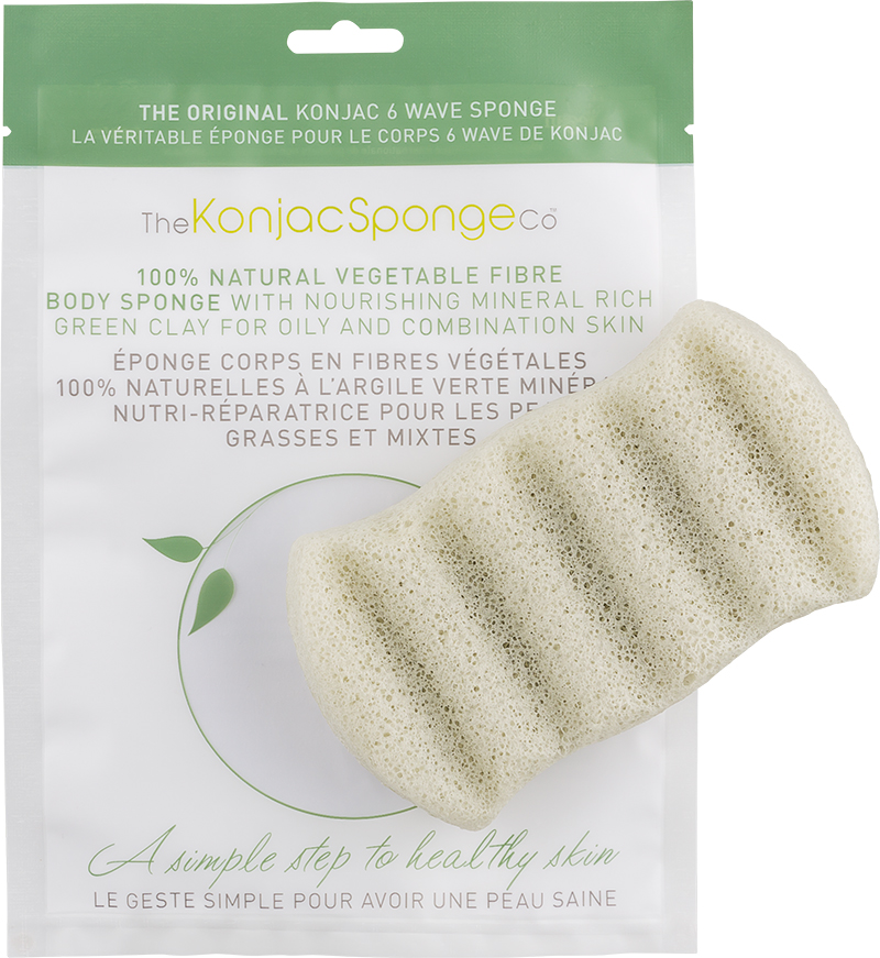 The Konjac Sponge Co Спонж для мытья тела 6 Wave Body - Green Clay801278 The Konjac Sponge Co Спонж для мытья тела 6 Wave Body - Green Clay801278Полностью натуральный спонж из растительной клетчатки для мытья тела (с добавлением французской зеленой глины для стягивания расширенных пор кожи). Не содержит химикатов, красителей, аллергенов. На 100% биоразлагаемый. Используется во влажном состоянии. Длина – ок. 13,5 см (без учета упаковки). Способ применения: Перед употреблением тщательно промойте и дайте спонжу Конняку впитать воду. Аккуратно отожмите спонж от лишней воды и нежно очищайте кожу. Массируйте круговыми движениями. Спонж Конняку нежно отшелушивает кожу, очищает и освежает ее. Нет необходимости использовать очищающие средства, но при желании можете добавить немного любимого средства. Спонж Конняку усиливает эффект очищающих средств. Состав: Растительная клетчатка, французская зеленая глина.