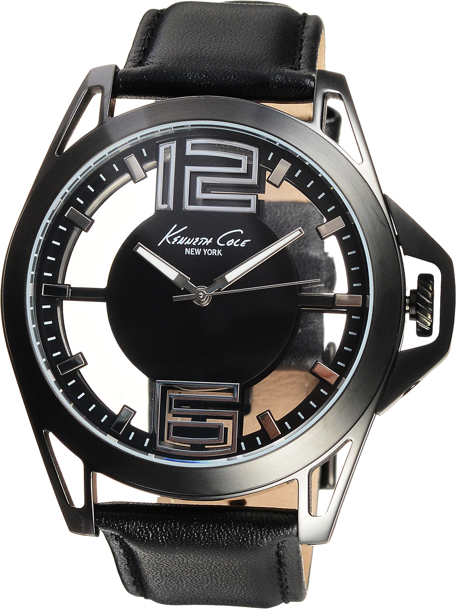 Часы мужские наручные Kenneth Cole, цвет: черный. 10022526INT-06501 Часы мужские наручные Kenneth Cole, цвет: черный. 10022526INT-06501Наручные мужские часы Kenneth Cole изготовлены из материалов самого высокого качества на базе новейших технологий.Часы оснащены точным кварцевым механизмом. Корпус часов, выполненный из нержавеющей стали, защищен минеральным стеклом, а заводная головка оснащена защитой. Браслет из нержавеющей стали имеет застежку клипсу.Прозрачный циферблат оснащен цифрами, отметками, а также тремя стрелками - часовой, минутной и секундной.Изделие укомплектовано в фирменную коробку с названием бренда.