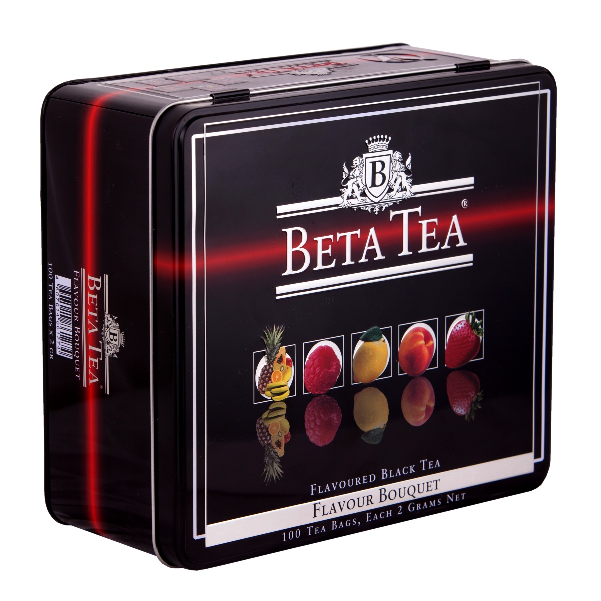 Beta Tea Букет ароматов чайный набор, 100 шт (подарочная упаковка)0120710 Beta Tea Букет ароматов чайный набор, 100 шт (подарочная упаковка)0120710Совершенный баланс высококачественного черного чая и нежного аромата натуральных фруктов и ягод, продолжительная свежесть и богатство оттенков вкуса делают Beta Tea Букет ароматов не только изумительным тонизирующим, но и великолепным десертным напитком, способным удовлетворить вкусы самых придирчивых чайных гурманов. Набор включает в себя:Чай Beta Tea Малина (20 шт., 40 г.). Он содержит в себе неповторимый аромат малины, что придает напитку изысканный вкус. Этот чай, собранный с самых лучших плантаций Цейлона, производится в экологически чистых условиях при помощи современных технологий.Чай Beta Tea Мультифруктовый (20 шт., 40 г.) с превосходным вкусом в сочетании с фруктовым ароматом доставит удовольствие всем любителям чая. В его состав входит смесь лучших сортов из Индии, Цейлона и Кении.Beta Tea Лимон (20 шт., 40 г.) содержит в себе приятный аромат лимона, что придает чаю изысканный вкус. Этот чай, собранный с самых лучших плантаций Цейлона, производится в экологически чистых условиях при помощи современных технологий.Чай Beta Tea Клубника (20 шт., 40 г.). Он содержит в себе яркий аромат клубники, что придает напитку неповторимый вкус. Этот чай, собранный с самых лучших плантаций Цейлона, производится в экологически чистых условиях при помощи современных технологий.Чай Beta Tea Персик (20 шт., 40 г.). Напиток содержит в себе неповторимый персиковый аромат, что придает ему изысканный вкус. Этот чай, собранный с самых лучших плантаций Цейлона, производится в экологически чистых условиях при помощи современных технологий.