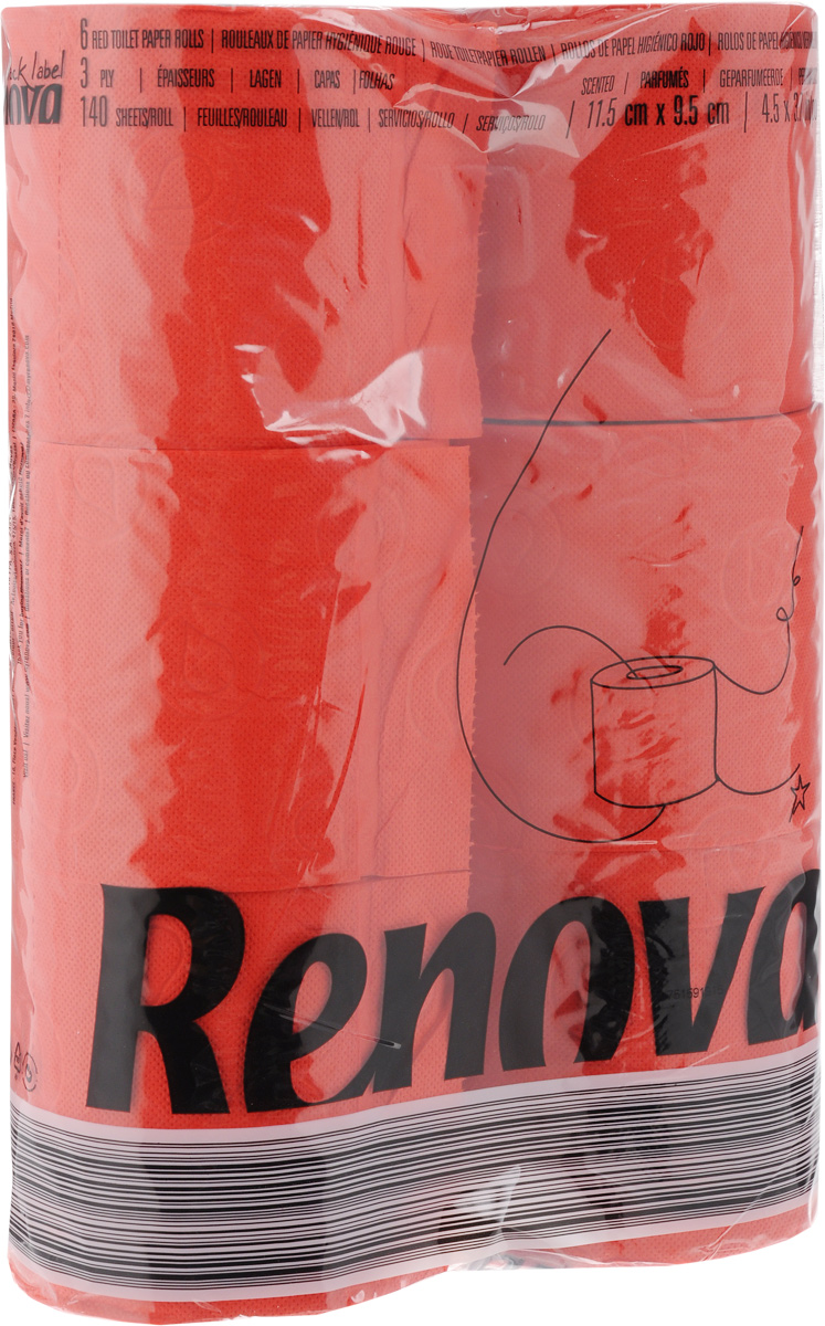 Туалетная бумага Renova Color, трехслойная, ароматизированная, цвет: красный, 6 рулонов10108 Туалетная бумага Renova Color, трехслойная, ароматизированная, цвет: красный, 6 рулонов10108Туалетная бумага Renova Color изготовлена по новейшей технологии из 100% ароматизированной целлюлозы с лосьоном, благодаря чему она имеет тонкий аромат, очень мягкая, нежная, но в тоже время прочная. Перфорация надежно скрепляет слои бумаги. Туалетная бумага Renova Color сочетает в себе простоту и оригинальность. Состав: 100% ароматизированная целлюлоза. Количество листов: 140 шт. Количество слоев: 3. Размер листа: 11,5 х 9,7 см. Количество рулонов: 6 шт.