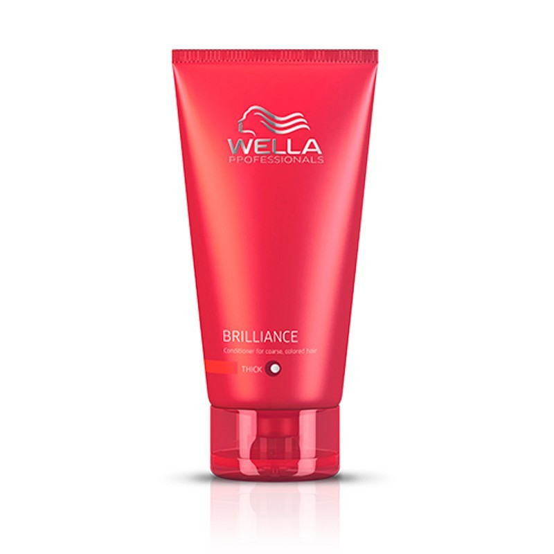 Wella Бальзам Brilliance Line для окрашенных жестких волос, 200 мл101599 Wella Бальзам Brilliance Line для окрашенных жестких волос, 200 мл101599Для интенсивного ухода за жесткими окрашенными волосами стоит воспользоваться новинкой серии Brilliance - бальзамом, который окажет комплексное, активное воздействие. Увлажнение, антистатический эффект, смягчение кожи и волос именно таким действием обладает бальзам. Благодаря уникальному составу средства, каждый волос будет иметь защитный эластичный слой, который усилит цвет и блеск волос. Использование бальзама улучшает состояние волос, они становятся более послушными, гладкими и блестящими, также обеспечивается дополнительный объем при укладке.Результатом использования бальзама для окрашенных жестких волос является придание силы и упругости волосам, продление сияния и яркости цвета.В состав входят такие компоненты, как пантенол, катионоактивный полимер, экстракт орхидеи, глиоксиловая кислота, витамин Е, бриллиантовая пыльца.