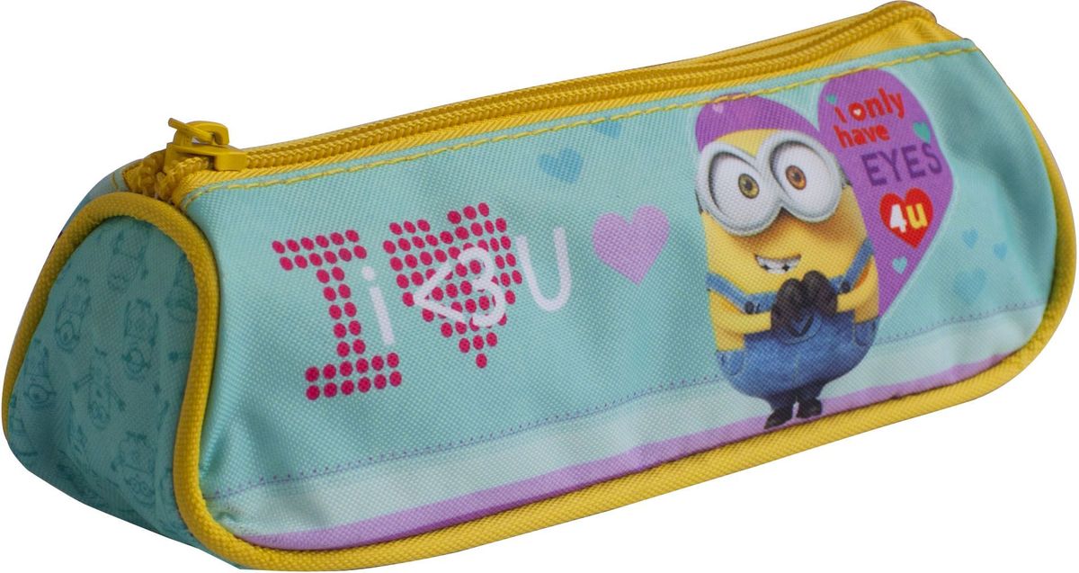 Universal Пенал Миньоны LoveK12940_розовый Universal Пенал Миньоны LoveK12940_розовыйОчаровательный треугольный пенал на молнии от Universal Миньоны Love - это супермодный аксессуар для вашей маленькой модницы, который надежно сохранит все мелкие школьные принадлежности в целости и сохранности, защитив их от влаги. Аксессуар изготовлен из износостойкой, водонепроницаемой ткани, поэтому служить будет долго. Изделие декорировано стильным принтом с изображением очаровательных миньонов. Такой пенал от Universal Миньоны Love всегда поместиться в рюкзак вашего ребенка и займет нужное место среди его школьных аксессуаров.