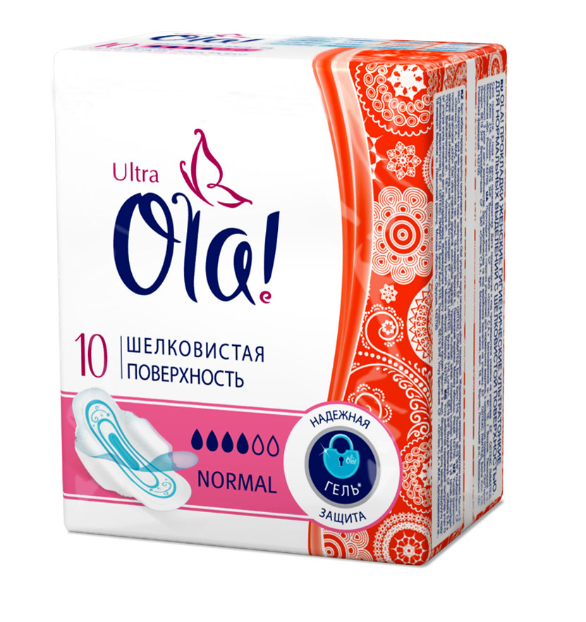 Ola! Ultra Normal Шелковистая поверхность, 10 шт12855 Ola! Ultra Normal Шелковистая поверхность, 10 шт12855OLA! ULTRA NORMAL ПРОКЛАДКИ УЛЬТРАТОНКИЕ ШЕЛКОВИСТАЯ ПОВЕРХНОСТЬ Ультратонкие прокладки для нормальных выделений. Шелковистая поверхность эффективно защищает, создавая новый уровень тактильного комфорта; Гель «запирает» жидкость внутри прокладки, защищая от протекания;x Гофрированные крылышки плотно прилегают к белью и обеспечивают его защиту; Распределительные канавки перенаправляют жидкость, распределяя ее внутри контуров; Защитные контуры показывают, когда необходимо менять прокладку. xВ гель превращается суперабсорбент при попадании в него жидкости. Упаковка 10 шт.
