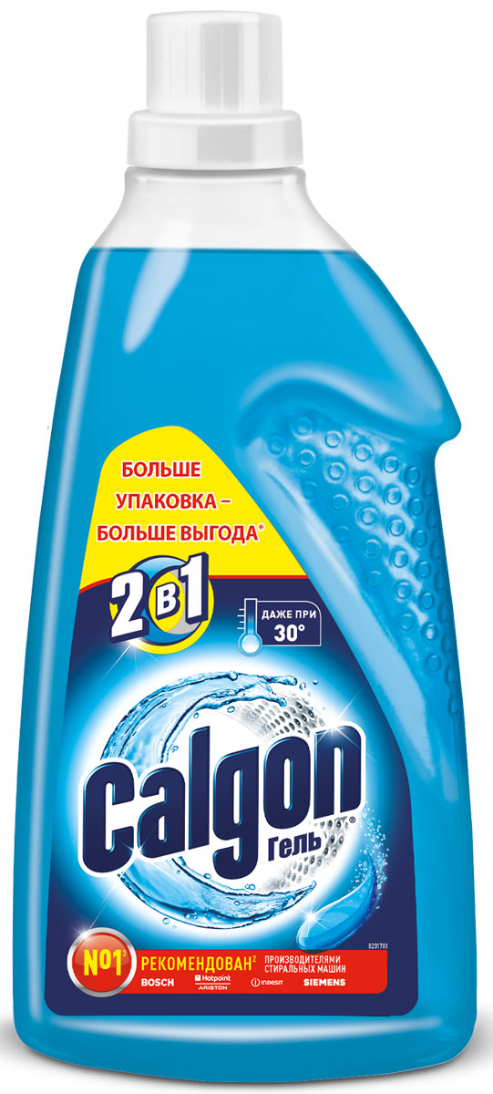 Средство Calgon для смягчения воды и предотвращения образования накипи, 1,5 л9521 Средство Calgon для смягчения воды и предотвращения образования накипи, 1,5 л9521Новинка. Calgon Гель 2в1 - инновационный формат средства для смягчения воды в стиральной машине. 2в1 - защита от накипи и поддержание чистоты машины. Calgon Гель 2в1 не только препятствует образованию известкового налета на нагревательном элементе, но и не дает грязному мыльному налету оседать на внутренних деталях стиральной машины. Calgon Гель 2в1 - растворяется быстро, действует эффективно!