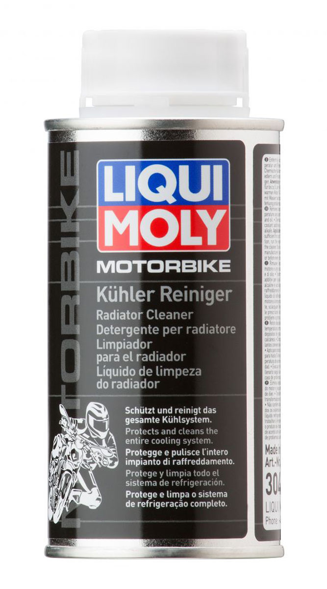 Очиститель системы охлаждения Liqui Moly Motorbike Kuhler Reiniger, 150 мл3042 Очиститель системы охлаждения Liqui Moly Motorbike Kuhler Reiniger, 150 мл3042Средство Liqui Moly Motorbike Kuhler Reiniger добавляется в антифриз перед его заменой, удаляет типичные загрязнения системы охлаждения. Восстанавливает производительность системы охлаждения. Поддерживает отмытые загрязнения во взвешенном состоянии. Позволяет наиболее полно удалить загрязнения из системы охлаждения. Восстанавливает нормальный тепловой режим двигателя. Особенности: Восстанавливает нормальный тепловой режим двигателя, предотвращает перегрев. Растворяет типичные загрязнения системы охлаждения. Способствует выводу загрязнений из системы. Защищает систему охлаждения от повреждений в результате коррозии. Смешивается с любыми стандартными антифризами. Улучшает надежность эксплуатации. Совместим с конструкционными материалами и уплотнениями. Не содержит агрессивных компонентов. Товар сертифицирован.