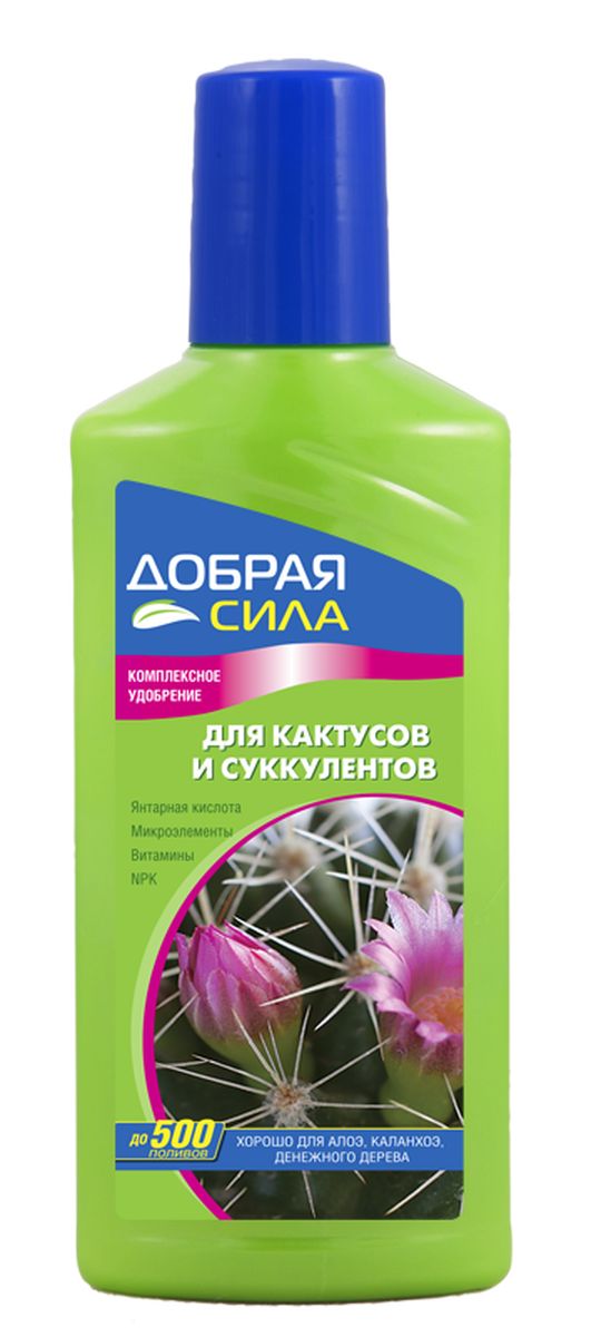 Жидкое комплексное удобрение Добрая Сила, для кактусов, алоэ, каланхоэ и других суккулентов, 250 млDS-21-01-019-1 Жидкое комплексное удобрение Добрая Сила, для кактусов, алоэ, каланхоэ и других суккулентов, 250 млDS-21-01-019-1Обеспечивает здоровый рост суккулентов, восстанавливает иммунитет и укрепляет корневую систему.