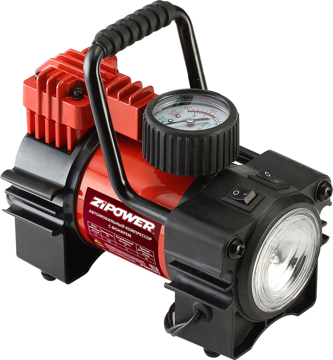 Êîìïðåññîð àâòîìîáèëüíûé Zipower. PM 6507PM 6507 Êîìïðåññîð àâòîìîáèëüíûé Zipower. PM 6507PM 6507Àâòîìîáèëüíûé êîìïðåññîð ïîçâîëÿåò íàêà÷àòü êîëåñî àâòîìîáèëÿ èëè æå ïðîâåðèòü â íåì äàâëåíèå. Ðàáîòàåò îò ïðèêóðèâàòåëÿ (12 Â). Êîìïðåññîð îáëàäàåò âûñîêîé ïðîèçâîäèòåëüíîñòüþ, ÷òî ïîçâîëÿåò áûñòðî íàêà÷àòü êîëåñî. Øèðîêàÿ êîìïëåêòàöèÿ ïîçâîëÿåò íàêà÷àòü ðàçëè÷íûå íàäóâíûå èçäåëèÿ è çàïèòàòü êîìïðåññîð îò àêêóìóëÿòîðà. Âñòðîåííûé ôîíàðü ïîçâîëÿåò ïðîèçâîäèòü ðàáîòû â òåìíîå âðåìÿ ñóòîê. Íàïðÿæåíèå: 12 Â. Ìîùíîñòü: 160 Âò. Ìàêñèìàëüíîå äàâëåíèå: 11 àòì. Ïðîèçâîäèòåëüíîñòü: 36 ë/ìèí. Äëèíà øëàíãà - 125 ñì. Çàæèìû äëÿ ïèòàíèÿ îò ÀÊÁ â êîìïëåêò íå âõîäÿò.