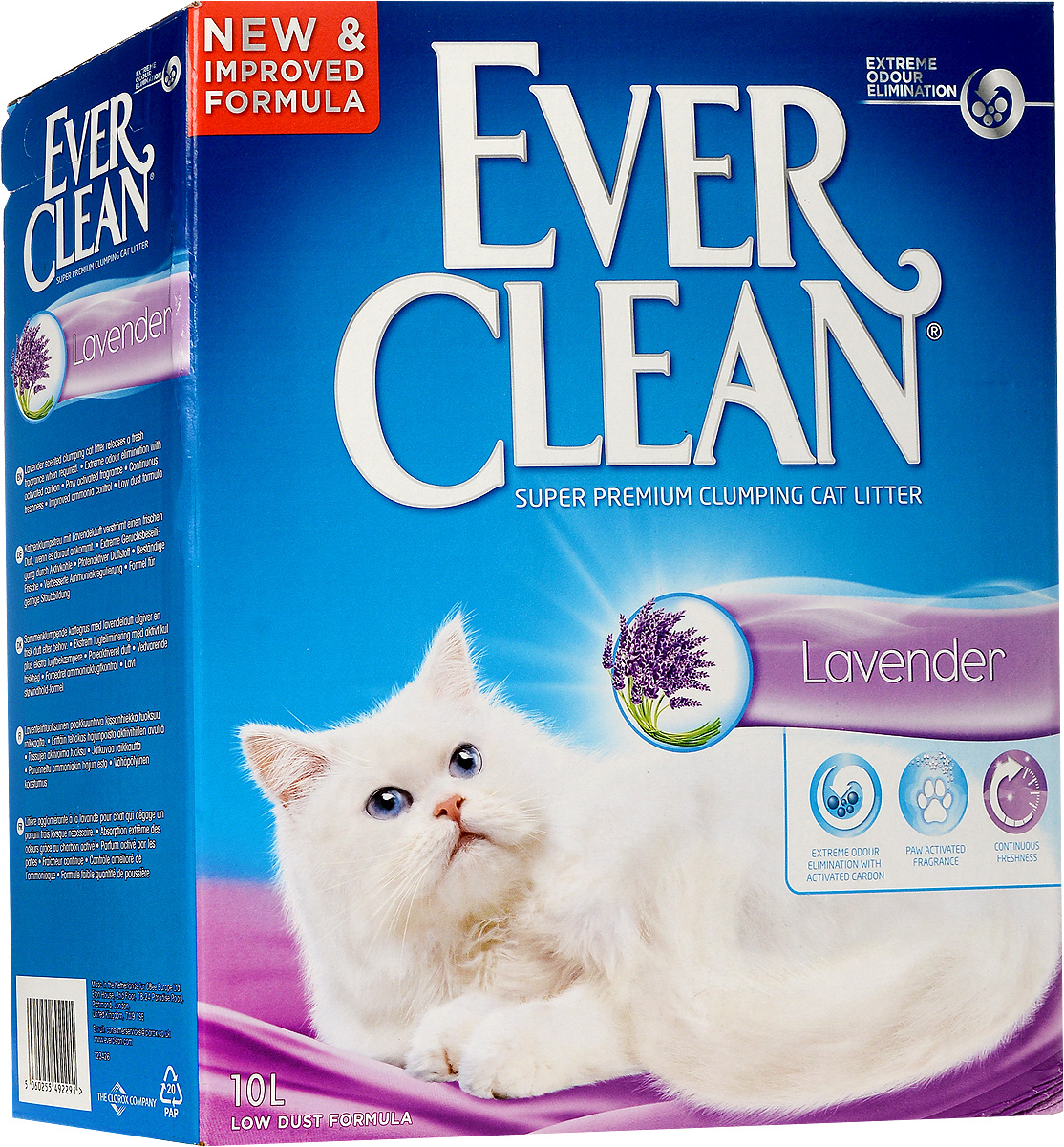 Наполнитель для кошачьего туалета Ever Clean Lavander, комкующийся, с ароматом лаванды, 10 кг. 596580120710 Наполнитель для кошачьего туалета Ever Clean Lavander, комкующийся, с ароматом лаванды, 10 кг. 596580120710Наполнитель Ever Clean Lavander - это высококачественный комкующийся наполнитель с уникальными свойствами. Наполнитель состоит из специально обработанной и очищенной от пыли глины. В ядро каждой гранулы помещен специальным образом обработанный активированный уголь для максимального контроля запахов. Фирменная технология использования активированного угля устраняет неприятные запахи, улавливает и блокирует их, а не маскирует. Гранулы наполнителя не только отлично впитывают, но и образуют крепкие трудноразбиваемые комки. Аммиачный запах эффективно устраняется, а свежий аромат лаванды выделяется по мере необходимости - при контакте с лапами животного. Наполнитель сохранит длительную свежесть в кошачьем туалете и в доме. Специальная формула препятствует образованию пыли. Состав: глина, активированный уголь, ароматизатор. Товар сертифицирован.