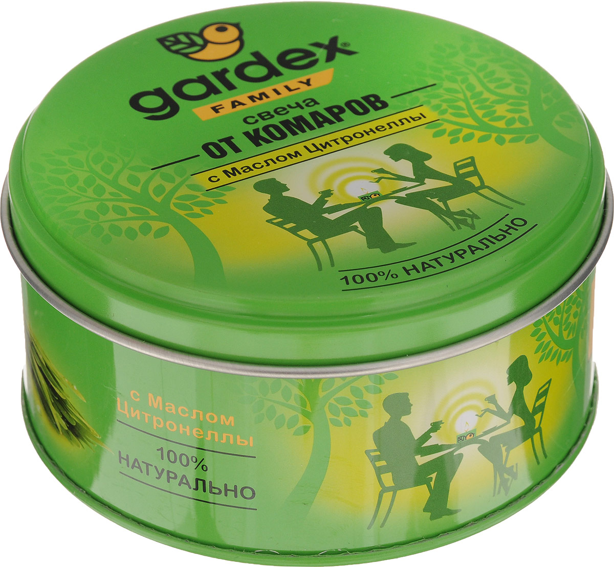 Свеча репеллентная от комаров Gardex Family, 110 г1530057271 Свеча репеллентная от комаров Gardex Family, 110 г1530057271Свеча от комаров Gardex Family обеспечивает защиту от комаров на открытом воздухе и в жилых помещениях в течение всего времени горения (до 20 часов). Меры предосторожности: Использовать на открытом воздухе или в хорошо проветриваемом помещении площадью 25 м3. Поджигать свечу на жаропрочной поверхности или на земле. Не оставлять горящую свечу без присмотра. Не прикасаться до свечи во время горения. Хранить отдельно от пищевых продуктов в местах, не доступных детям. При хранении избегать попадания прямых солнечных лучей на свечу. Состав: парафин, масло цитронеллы 3%, воск. Товар сертифицирован.