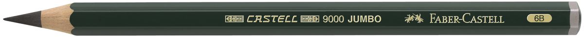 Faber-Castell Карандаш чернографитовый Castell 9000 Jumbo 119306119306 Faber-Castell Карандаш чернографитовый Castell 9000 Jumbo 119306119306Чернографитовый карандаш Faber-Castell Castell 9000 Jumbo предназначен не только для письма, но и для эскизов и рисования. Специальная SV технология вклеивания грифеля предотвращает его поломку при падении, а высокое качество мягкой древесины обеспечивает легкое затачивание. Такой карандаш с чистым графитом не царапает бумагу, ровно и гладко ложится, хорошо штрихует, передавая воздушность и светотени.
