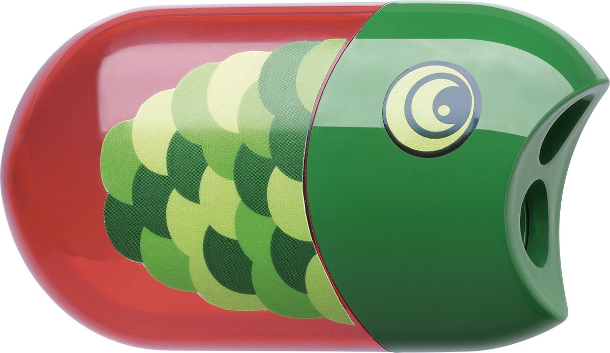 Faber-Castell Точилка с контейнером и ластиком Рыбка183525 Faber-Castell Точилка с контейнером и ластиком Рыбка183525Точилка с двумя отверстиями Faber-Castell Рыбка - это качественная простая точилка с контейнером для стружек и ластиком. Точилка выполнена в привлекательном дизайне и предназначена для всех типов карандашей.