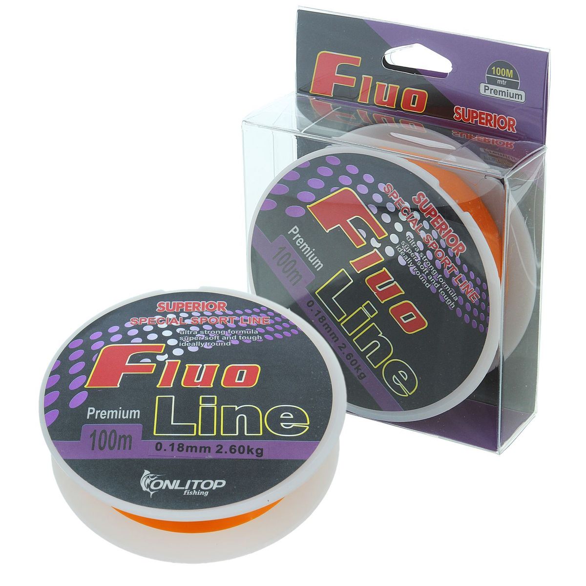 Леска Onlitop Fluo Line, цвет: оранжевый, 100 м, 0,18 мм, 2,6 кг1232669 Леска Onlitop Fluo Line, цвет: оранжевый, 100 м, 0,18 мм, 2,6 кг1232669Во время технологического процесса волокна сплетаются и специально разработанным способом сплавляются в единое целое. В ходе такой обработки леска становится прочнее, чем совокупность составляющих ее волокон. Таким образом получается оптимальный синтез монофильной и плетеной лески.