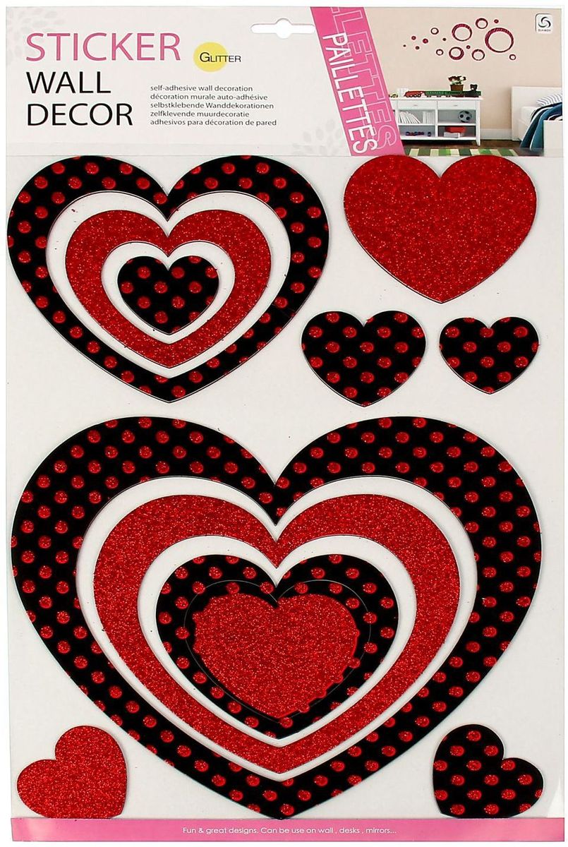 Wall Decor Наклейка интерьерная Сердце с блестками1154569 Wall Decor Наклейка интерьерная Сердце с блестками1154569Наклейка интерьерная Сердце - именно то, что раскрасит серые будни яркими красками. Создайте для себя и своих близких атмосферу праздника. Данный товар соответствует российским стандартам качества, вам не придётся краснеть за такой подарок.