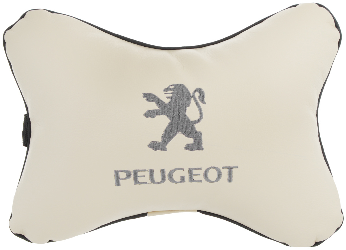 Подушка автомобильная Autoparts Peugeot, на подголовник, цвет: бежевый, серый, 30 х 20 смМ23 Подушка автомобильная Autoparts Peugeot, на подголовник, цвет: бежевый, серый, 30 х 20 смМ23Автомобильная подушка Autoparts Peugeot, выполненная из эко-кожи с мягким наполнителем из холлофайбера, снимает усталость с шейных мышц, обеспечивает правильное положение головы и амортизирует нагрузки на шейные позвонки при резком маневрировании. Ее можно зафиксировать на подголовнике с помощью регулируемого по длине ремня. На изделии имеется молния, с помощью которой вы с легкостью сможете поменять наполнитель. Если ваши пассажиры захотят вздремнуть, то подушка под голову окажется очень кстати и поможет расслабиться.