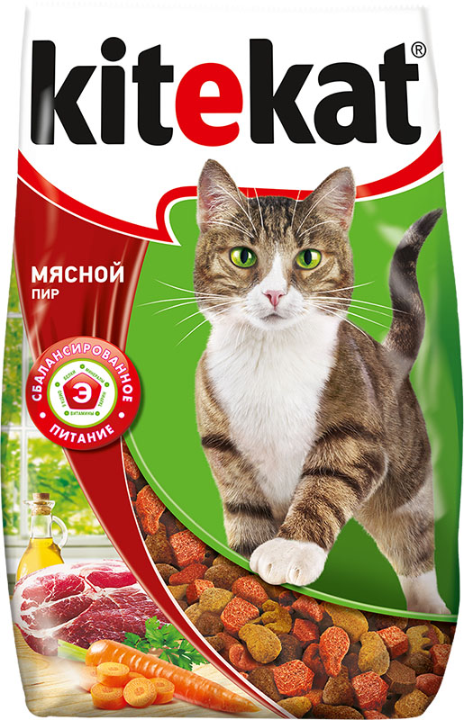 Корм сухой для кошек Kitekat мясной пир, 800 г40428 Корм сухой для кошек Kitekat мясной пир, 800 г40428